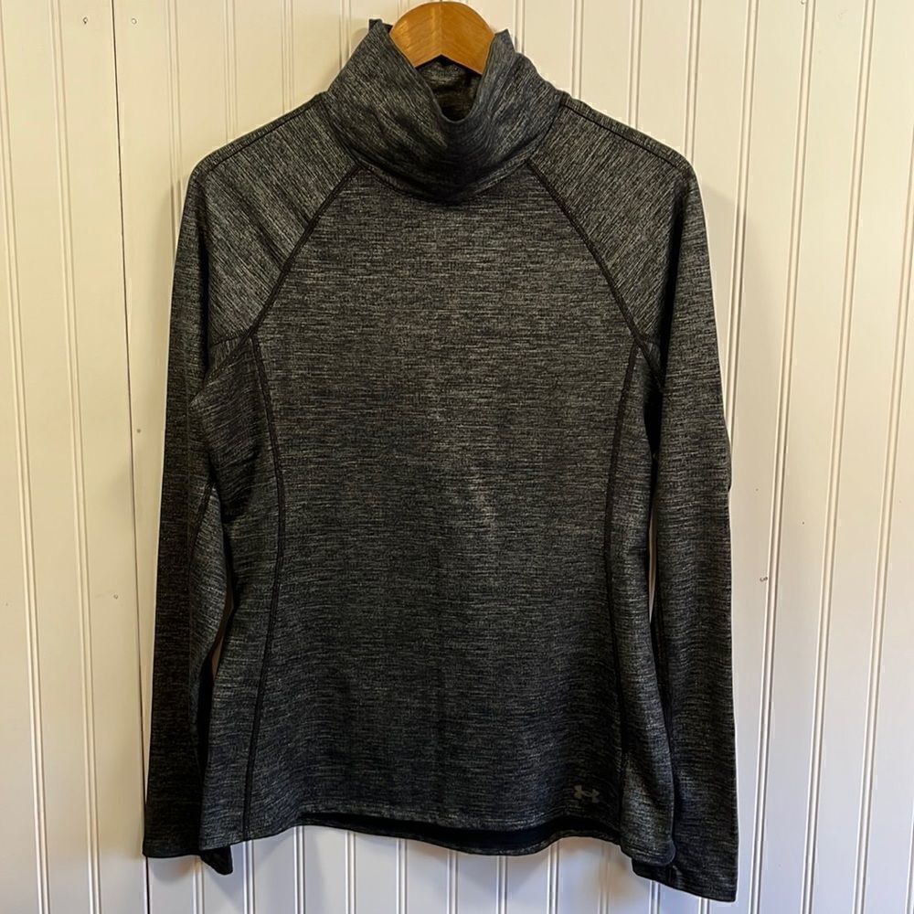 Under Armour dark gray shimmer mock neck pullover